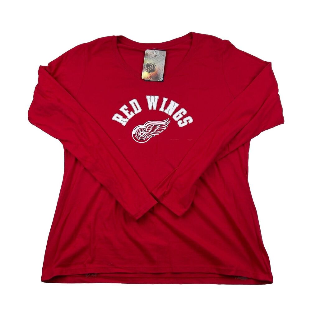 Detroit Red Wings NHL Long Sleeve Shirt Mens L Red Fanatics NWT